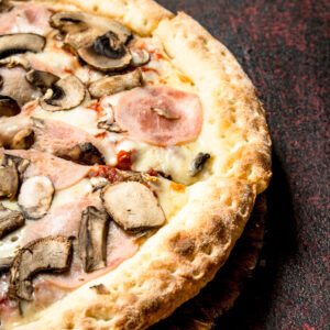 pizza lacon y champiñones